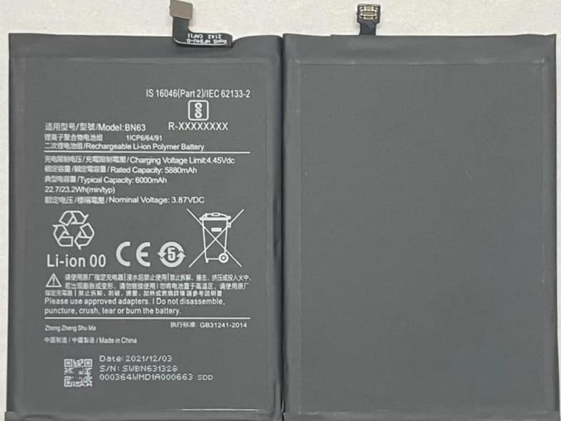 Xiaomi BN63 Batería