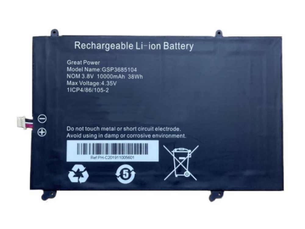 RTDPART GSP3685104 Batería