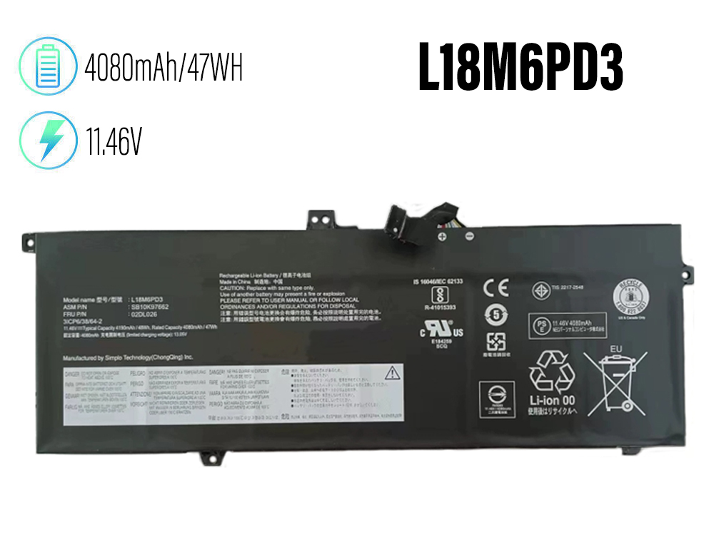 LENOVO L18M6PD3 Batería