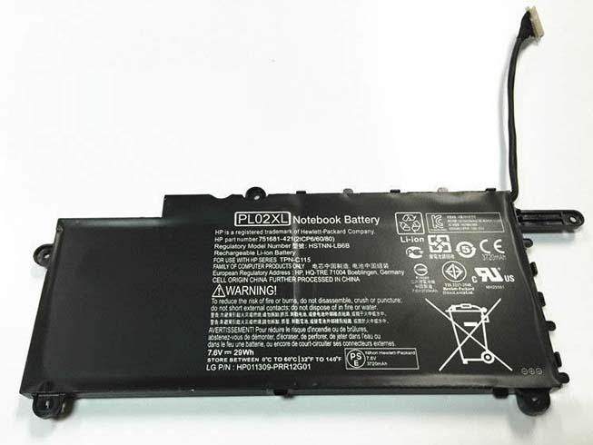 HP PL02XL Batería