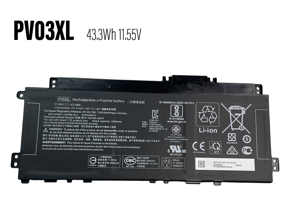 HP PV03XL Batería