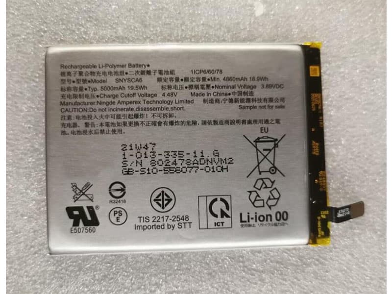 SONY SNYSCA6 Batería